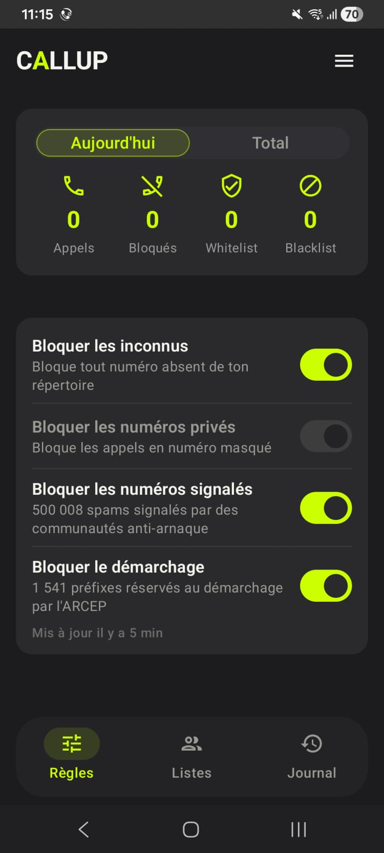Capture d'écran CallUp 1
