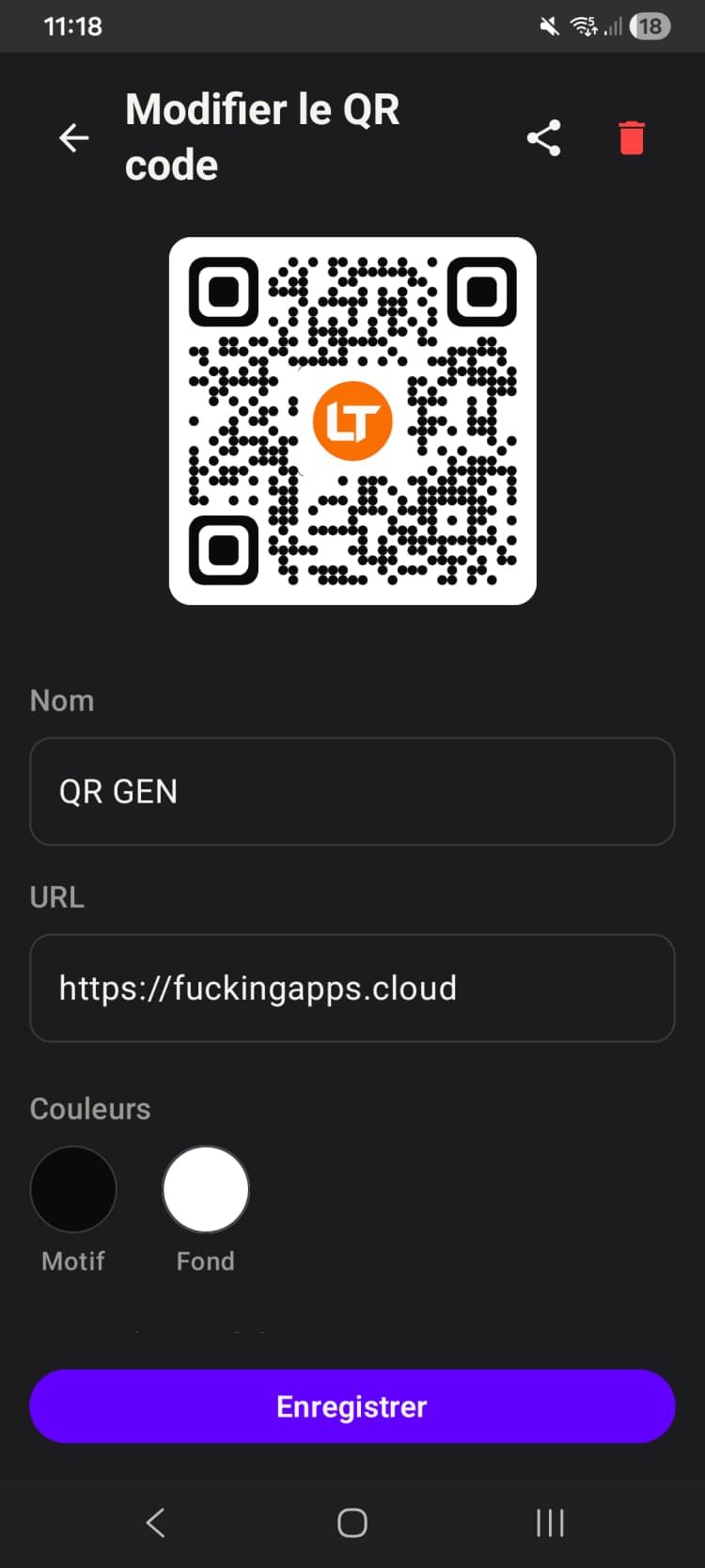Capture d'écran QR Generator 1